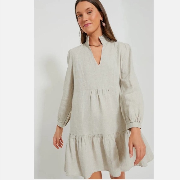 Stone Linen Palmerston Dress - Picture 4 of 10